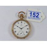 OMEGA 1925c OPEN FACE GOLD FILLED POCKET WATCH, CALIBRE 19LB, MOVEMENT SERIAL # 6329708, WORKING