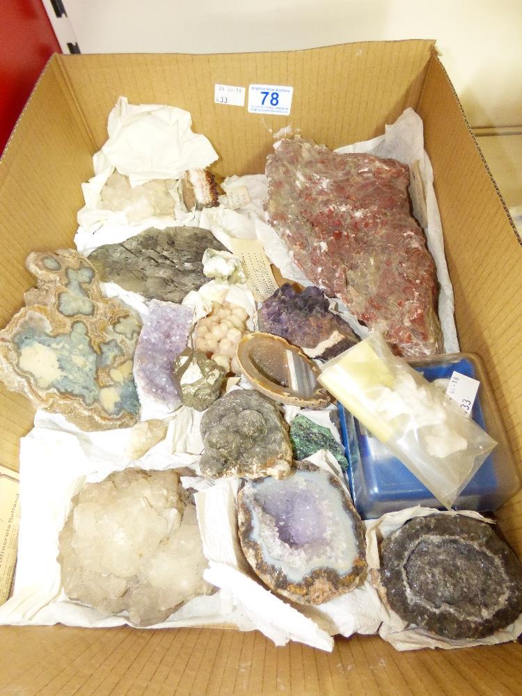 BOX OF CRYSTALS & MINERALS