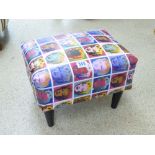 UPHOLSTERED STOOL WITH MARILYN MONROE PRINT