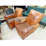 2 VINTAGE LEATHER ARMCHAIRS