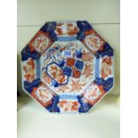 19th CENTURY JAPANESE IMARI OCTANGONAL PLATE 32 CMS