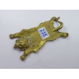 BRASS LION DESK TRAY