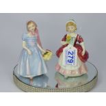 2 ROYAL DOULTON FIGURES 'WENDY' HN 2109 & 'VALERIE' HN 2107