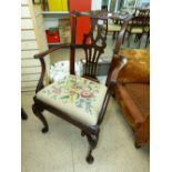 MAHOGANY ARMCHAIR WITH TAPESTRY SEAT