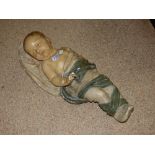 VINTAGE CHALK FIGURE OF BABY JESUS A/F