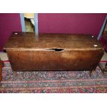 EARLY 6 PLANK OAK CHEST 56 x 119 x 39 A/F
