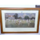 FRAMED & GLAZED PRINT OF ST LAWRENCE CRICKET GROUND, BY ALBERT CHEVALLIER TAYLER