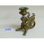 BRASS WINGED LADY CANDLE HOLDER