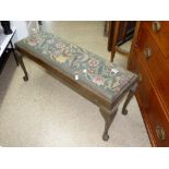 LONG STOOL WITH TAPESTRY TOP