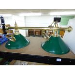 DOUBLE HANGING LIGHT, KITCHEN ISLAND / SNOOKER TABLE