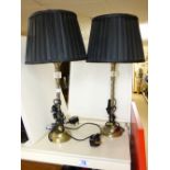 PAIR OF METAL TWIST BASE LAMPS