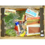 BOX OF MODELERS ACCESSORIES INCLUDING SCENERY