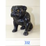 BLACK CERAMIC BULLDOG 18 CMS