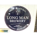 LONG MAN BREWERY CIRCULAR ENAMELLED SIGN 50 DIAMETER