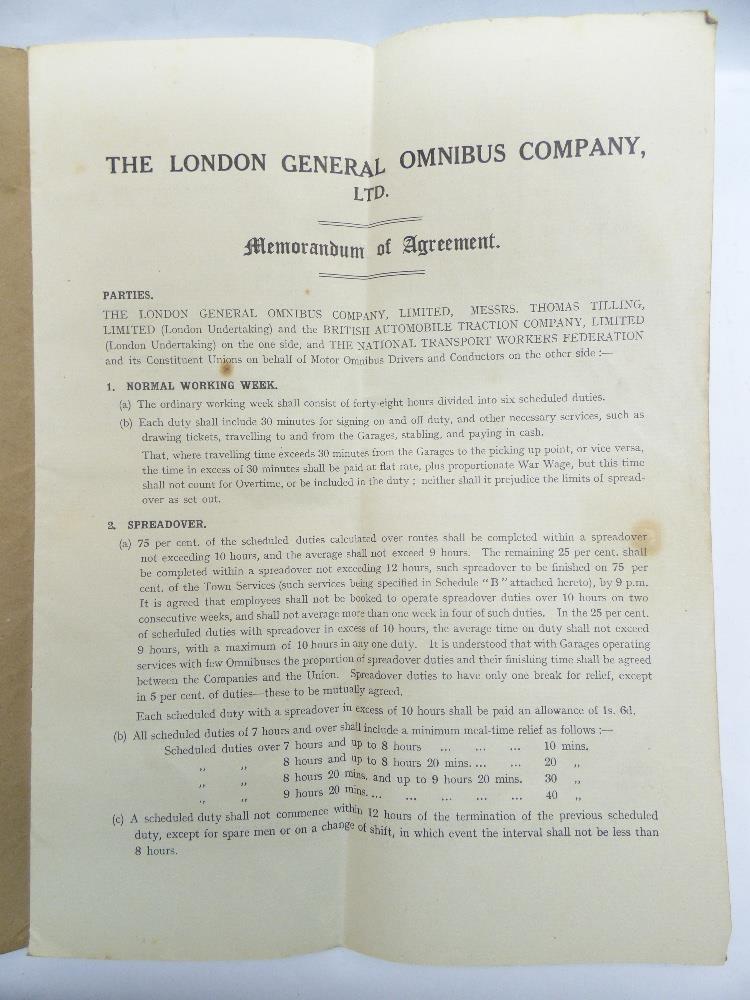 1921 THE NATIONAL TRANSPORT WORKERS FEDERATION, UNION AGREEMENT WITH THE LONDON GENERAL OMNIBUS - Bild 2 aus 4
