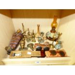 MIXED LOT INCLUDING OIL LAMP, TROPICAL SHELLS & VINTAGE SUNGLASS