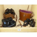 3 X PAIRS CASED BINOCULARS INCLUDING ROSS OF LONDON