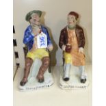 PAIR OF 19th CENTURY STAFFORDSHIRE FIGURES 'TAM O'SHANTER' & 'SOUTER JOHNNIE' 21 CMS A/F