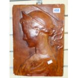 POTTERY WALL PLAQUE OF A PROFILE 30 X 40 CMS