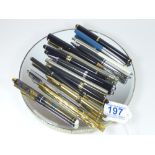 QUANTITY OF BALLPOINTS & PENS INCLUDING SHEAFFER, ALL UNTESTED