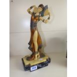 ART DECO STYLE FIGURE OF A FAN DANCER 37 CMS