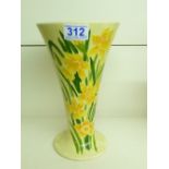 CHARLOTTE RHEAD, CROWN DUCAL DAFFODIL VASE 26 CMS