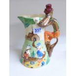 WADEHEATH 3 X PIGS & WOLF JUG (PART OF EAR MISSING) 26 CMS