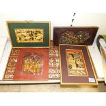 4 ORIENTAL WALL PLAQUES