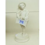 VICTORIAN PARIAN WARE FIGURE OF A BOY CARRYING A BASKET WITH RATS