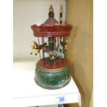 WOODEN MUSICAL MERRY-GO-ROUND / CAROUSEL ORNAMENT