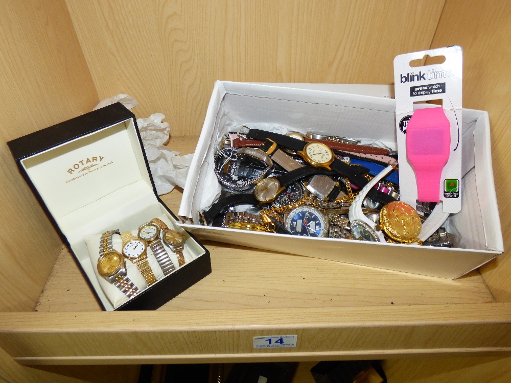 QUANTITY OF COSTUME JEWELLERY & WATCHES