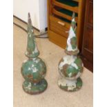 PAIR OF METAL (CAST IRON) SPIRES / FINIALS FROM TRAM POLES