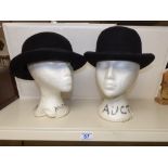 2 BOWLER HATS SIZE M SIZE 6