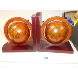PAIR OF BOOKEND GLOBES