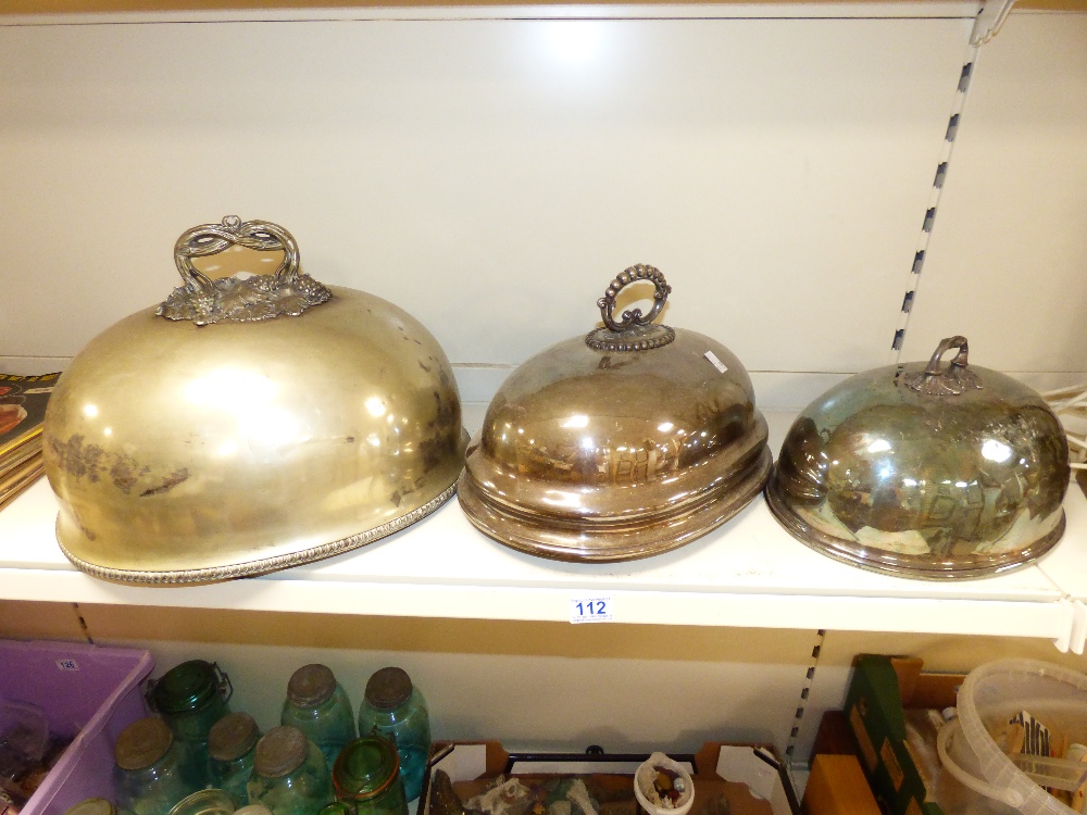 SELECTION OF THREE SALVER COVERS / CLOCHES