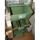 3 X METAL STACKING PRODUCE CONTAINERS