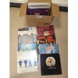 BOX OF VINYL ALBUMS INCLUDING BEATLES AND QUEEN