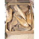 A COLLECTION OF WOODEN COBBLER SHOE LASTS