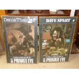 A PAIR OF FRAMED PRIVATE EYE POSTERS (76 X 50 CMS)