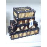 4 PORCUPINE QUILL BOXES
