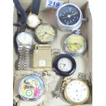 VDO KIENZLE CAR CLOCK, 2 WRIST WATCHES AND FOUR POCKET WATCHES