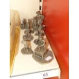 9 X PEWTER FIGURES