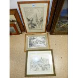 W.CECIL DUNFORD FRSA/RDS (1885-1969) ETCHINGS, ROSEMARY LANE, DURHAM & LEICESTER. LARGEST 48 X 36