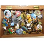 QUANTITY OF MIXED BADGES INCLUDING ENAMEL EXAMPLES AND DAN DARE