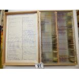 CASED COLLECTION OF GLASS MICROSCOPE SLIDES