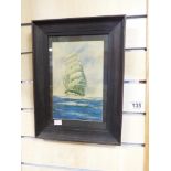 OAK FRAMED PRINT OF A SAILING SHIP