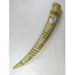 SCRIMSHAW STYLE TUSK IN RESIN