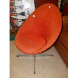 MID-CENTURY REVOLVING CHAIR ON ALUMINIUM BASE