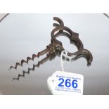 A 19TH CENTURY METAL CORKSCREW 12 CM LONG