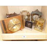 SPLENDEX QUARTZ MANTLE CLOCK, 2 x ACCTIM, 2 x SCHATS AND 1 OTHER